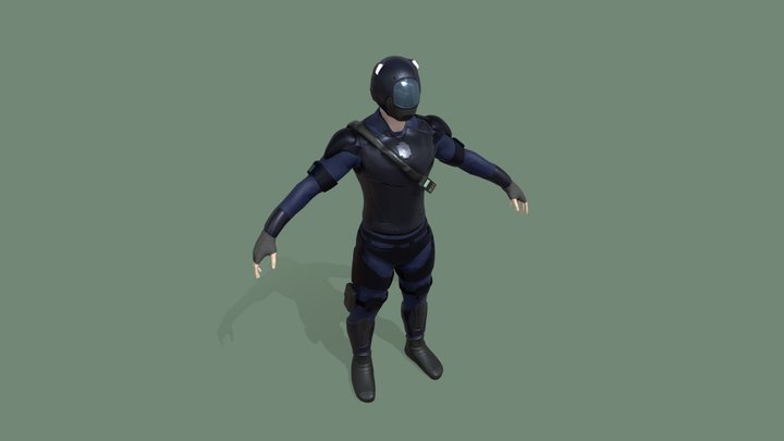 Sci-Fi Soldier Light Infantry Low Poly Character 3D Model