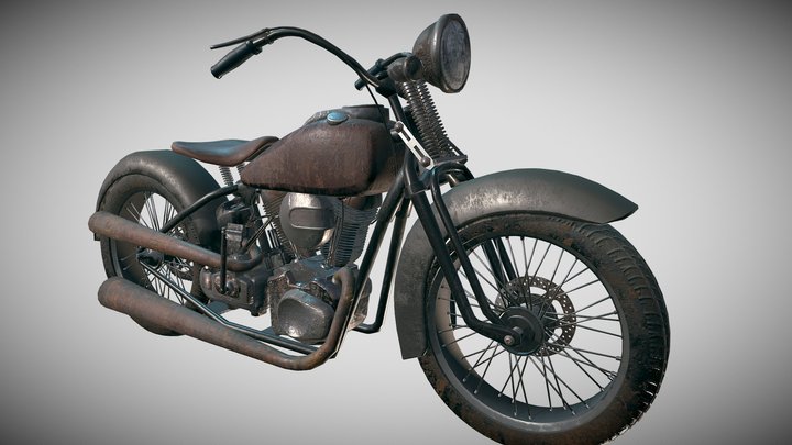 Rusty Motorbike 3D Model