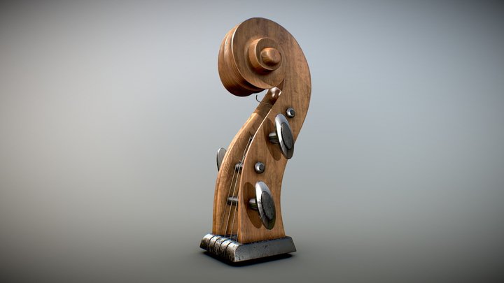 Detail of the violin 3D Model