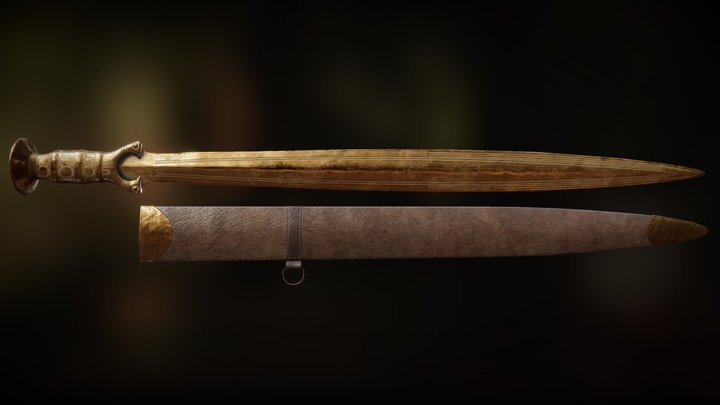 Bronze Age Sword and Scabbard 3D Model