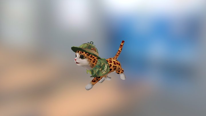 cat 3d animation. free fire cat animation 3D Model