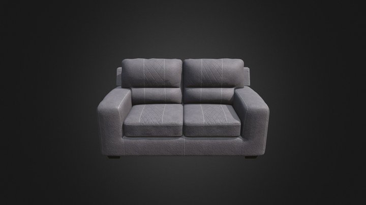 Narzole Dark Gray Sofa 3D Model