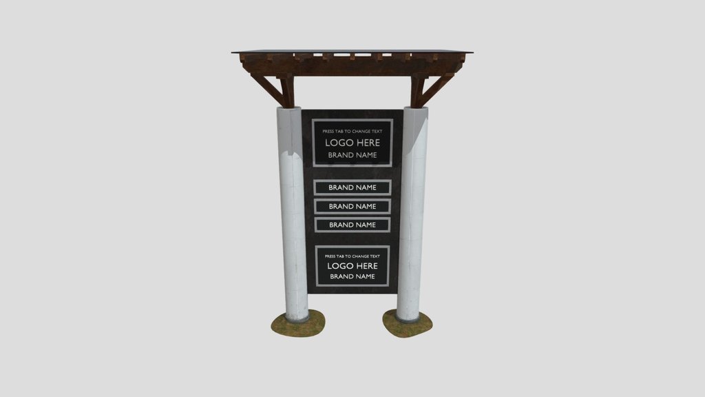 Commercial Signage Pylon Wooden Top