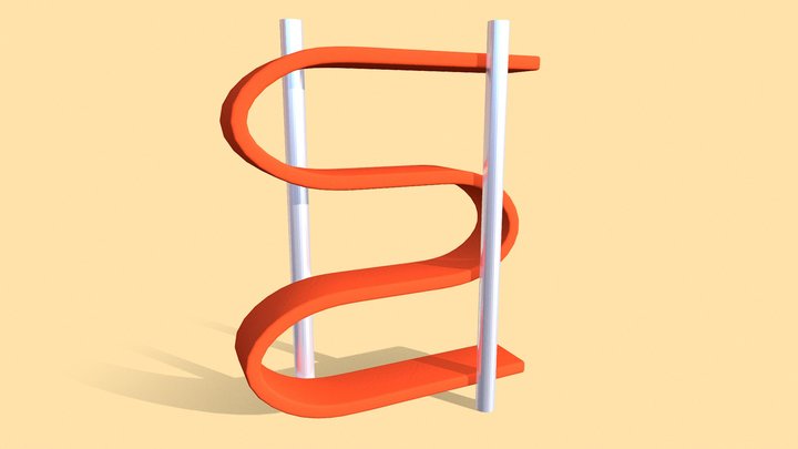 Bookcase Abstract Art Deco Lowpoly 3D Model