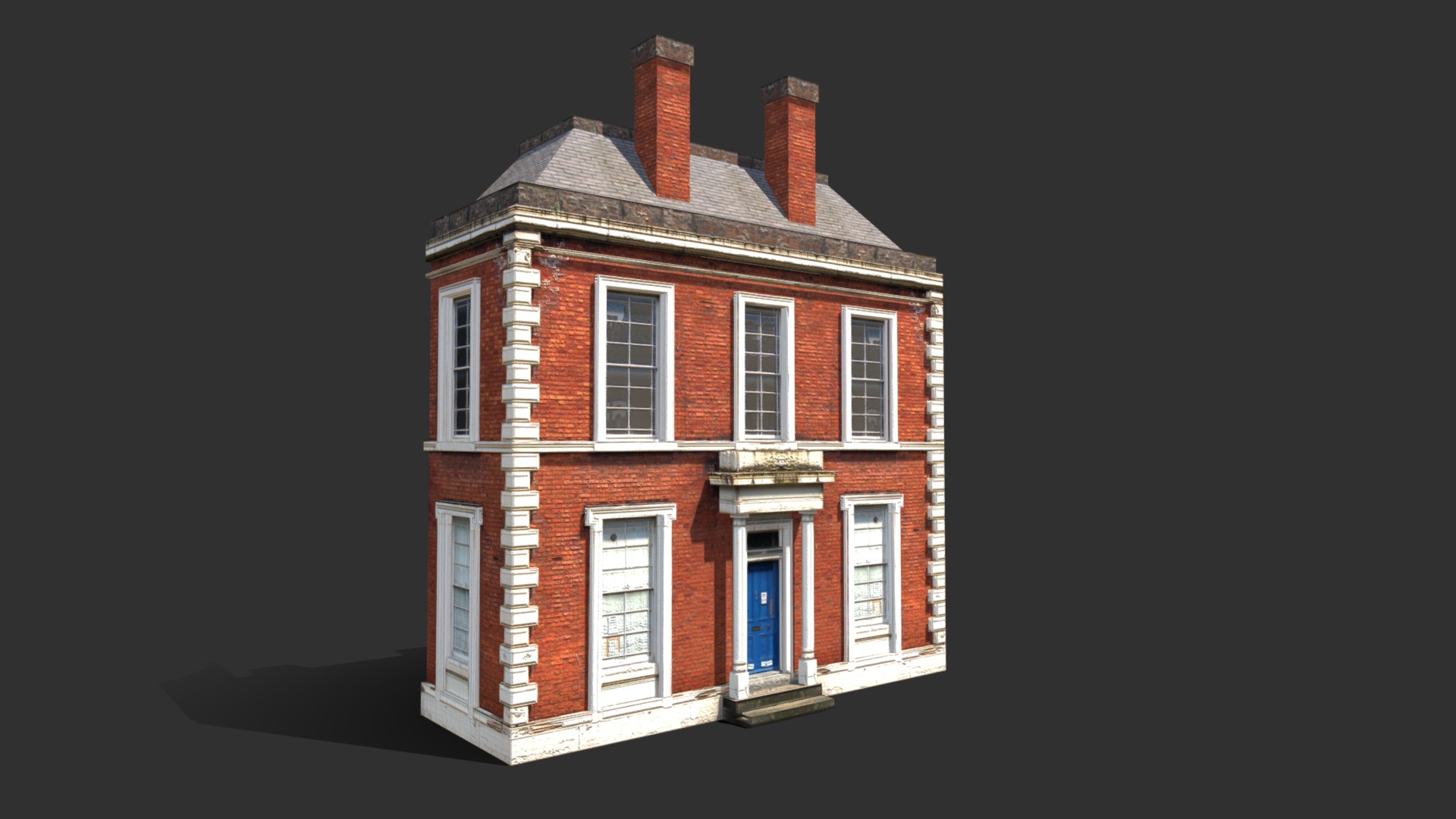 3D model Apartment house #42 Low Poly 3d Model - This is a 3D model of the Apartment house #42 Low Poly 3d Model. The 3D model is about a small brick house.