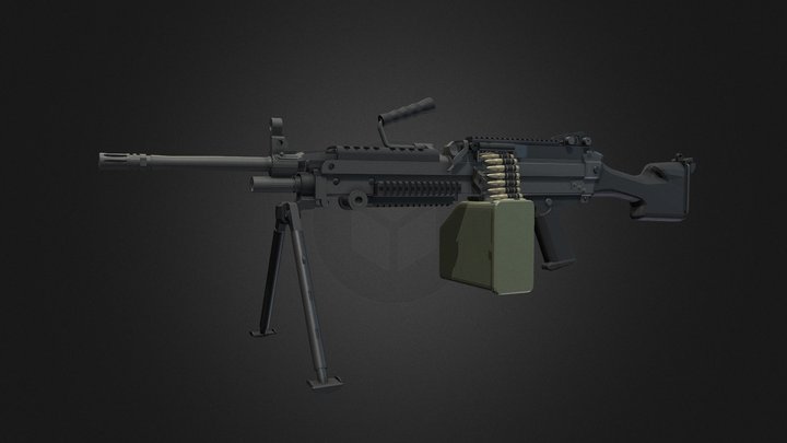 M249 machine gun new 3D Model