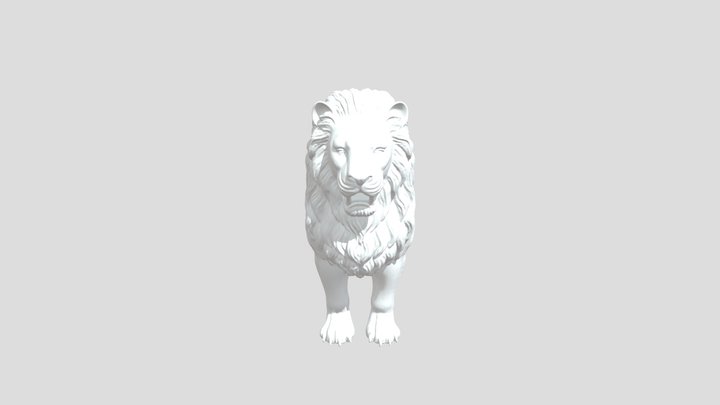 Majestic Bronze Lion 3D Model