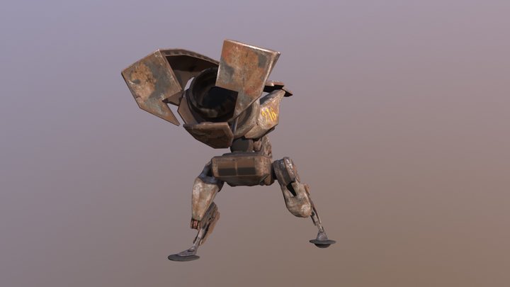 Robotic T-Rex Shooting Animation 3D Model