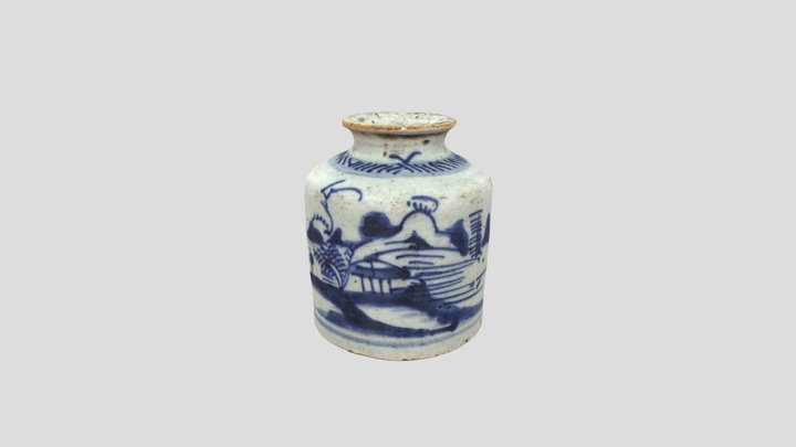 青花山水水丞 3D Model