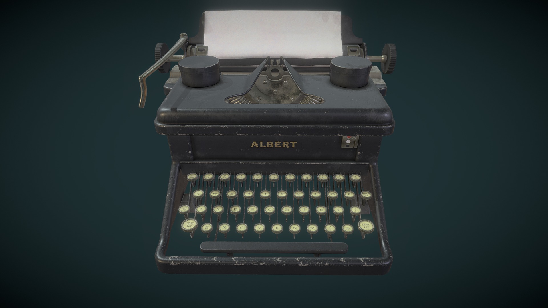 3D model Typewriter - This is a 3D model of the Typewriter. The 3D model is about an old typewriter with a keypad.