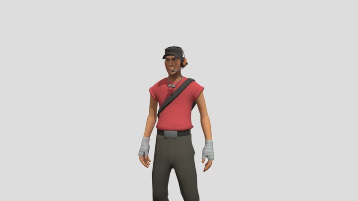 Tf 2 Scout (Rigged and has facial) 3D Model