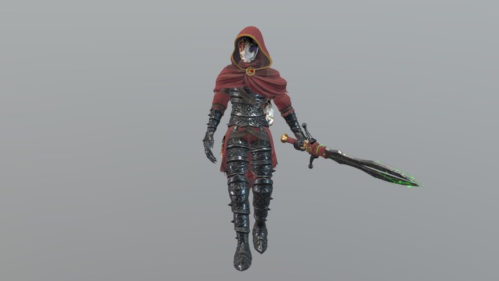 Warrior Knight Samurai Assassin Character 3D Model