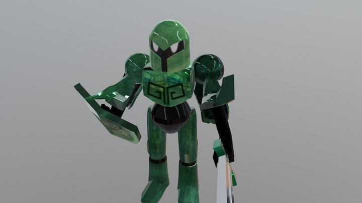number 1 knight lowpoly 3D Model
