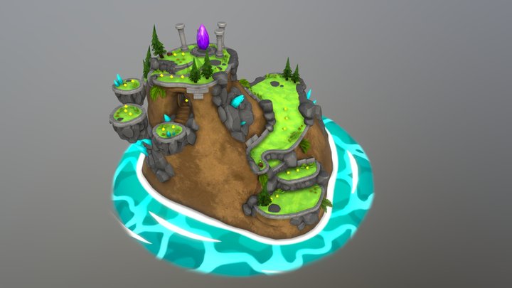 Platformer Island 3D Model