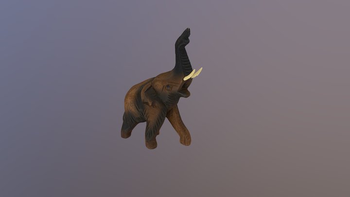 Wooden Elephant Model 3D Model