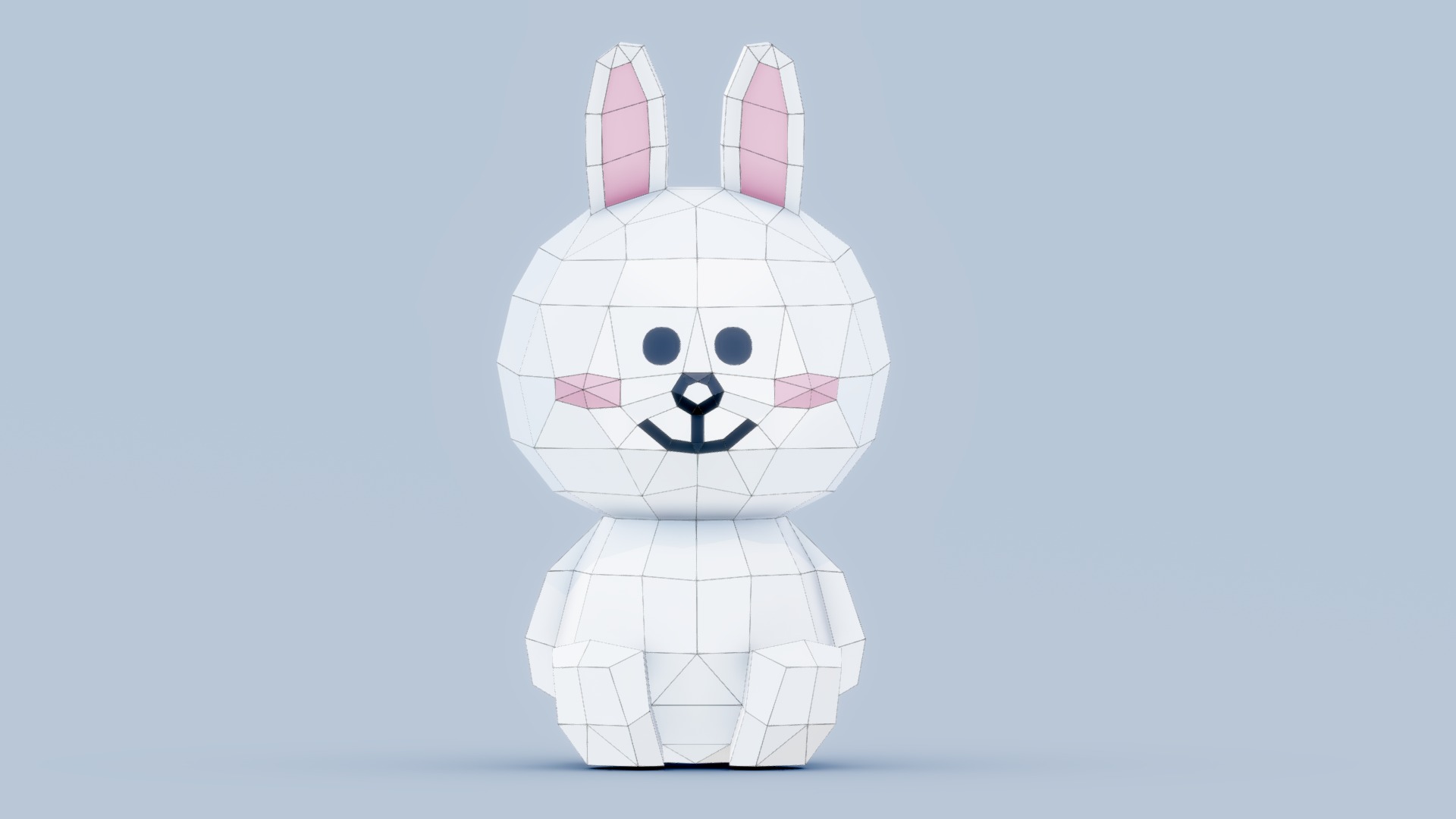 3D model Hare - This is a 3D model of the Hare. The 3D model is about a white cat with a pink nose.