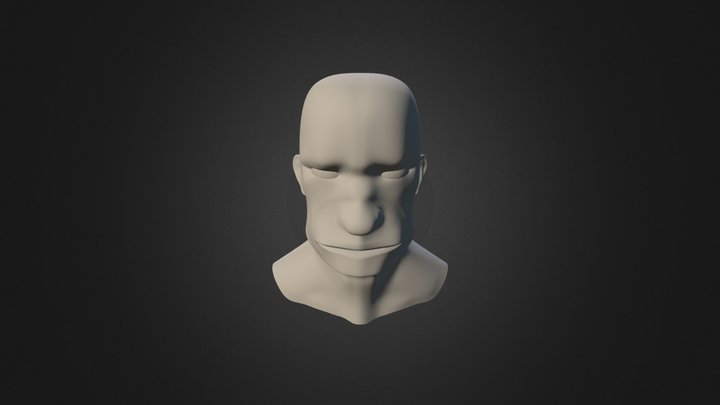 Cartoon Head 3D Model