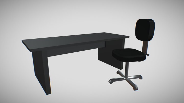 Low Poly Office 3D Model