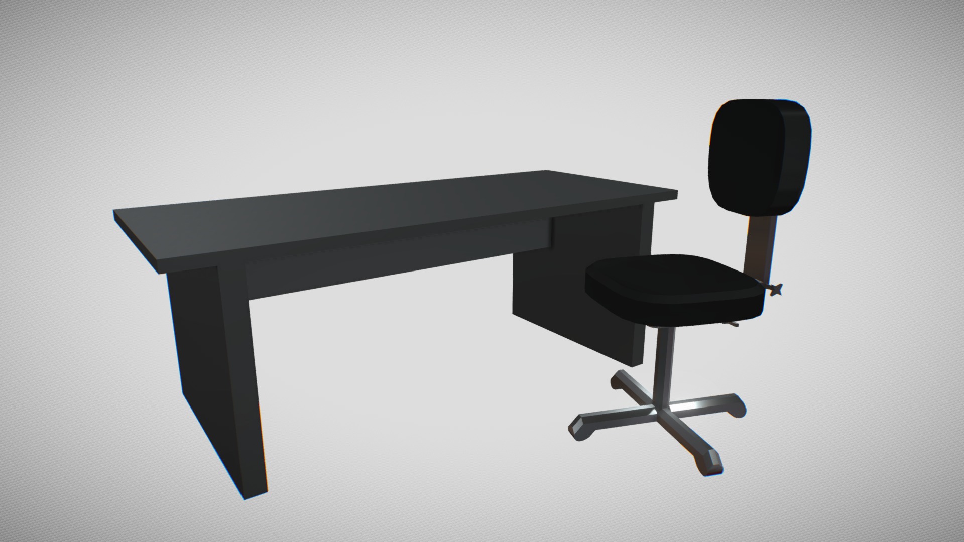 3D model Low Poly Office - This is a 3D model of the Low Poly Office. The 3D model is about a desk with a chair.