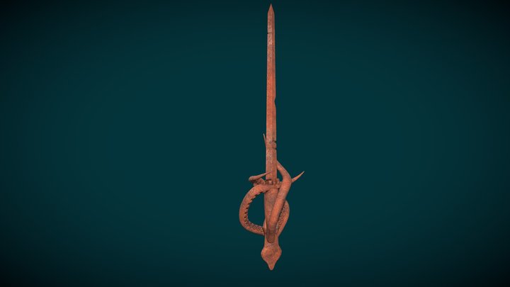 rusted octopus sword 3D Model