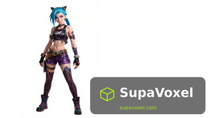 Punk Anime Girl - Image to STL - SupaVoxel