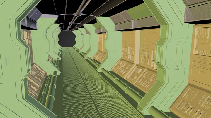 Sci-Fi Corridor v10.7 3D Model