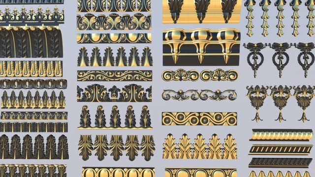 1D FRIEZE collection for free 3D Model