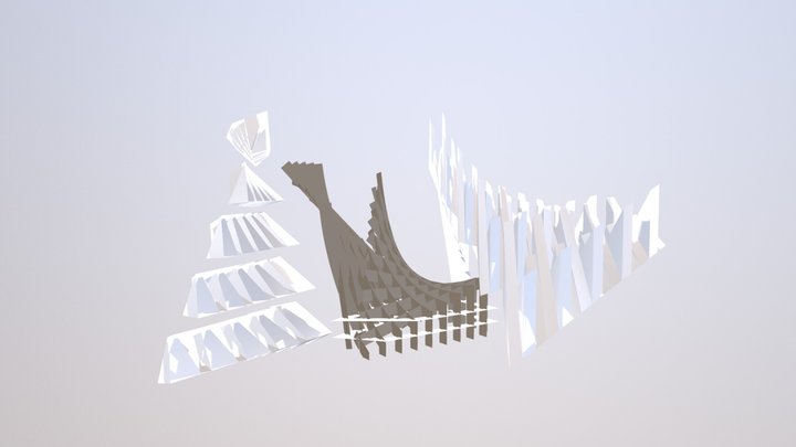 Digital Design Parametric Panels Exploded Model 3D Model