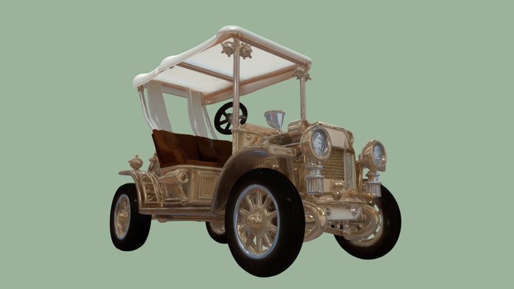 Golf Car Deluxe – Golden Ride – Kostenloses 3D-Modell STL