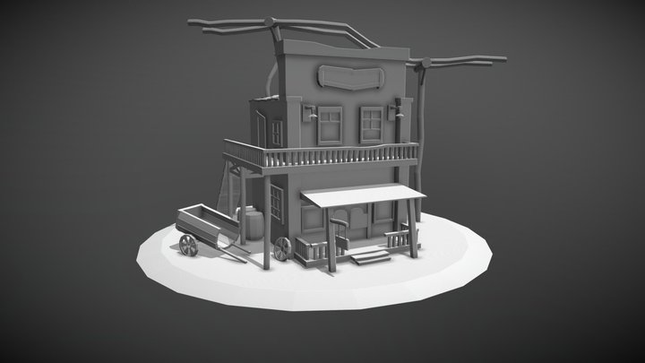Western Saloon (Untextured + No N-gons) 3D Model