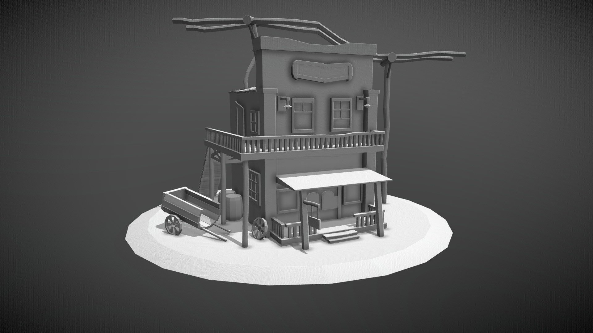 Western Saloon (Untextured + No N-gons)