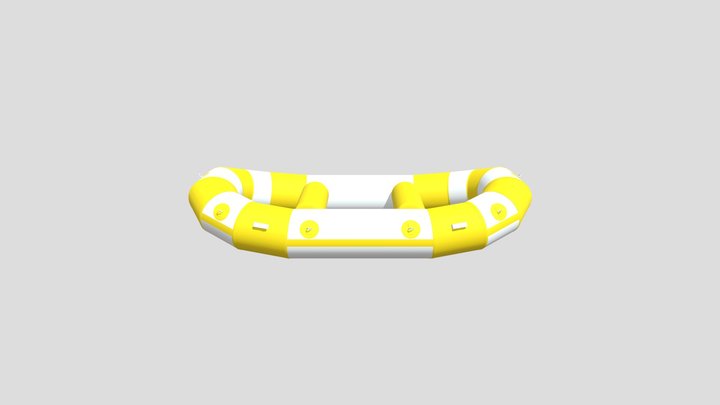 TYR - סירת רפטינג לבן צהוב 3D Model