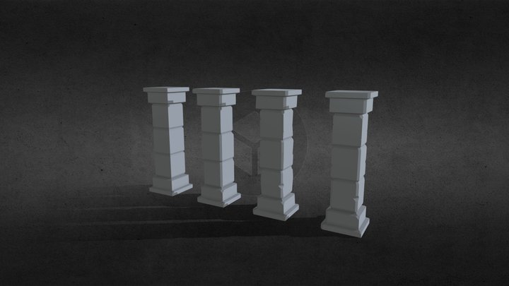 Low-Poly Pillars / Concept 1 3D Model