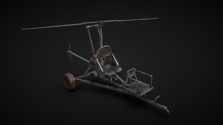 Low poly minicopter model 3D Model