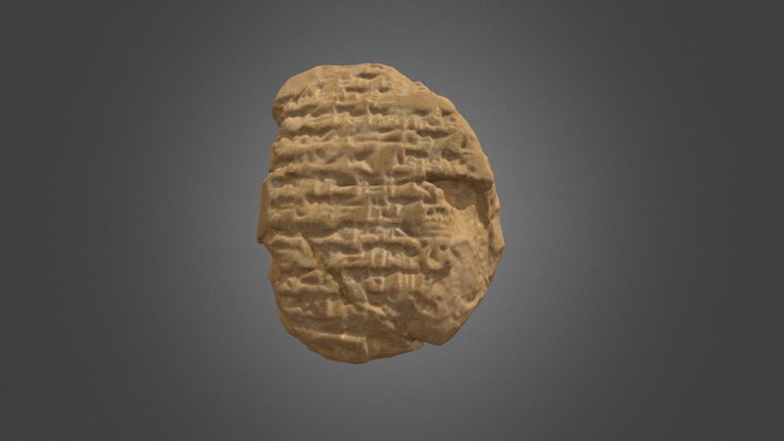 Babylonian Cuneiform Clay Tablet circa 2500 B.C. 3D Model