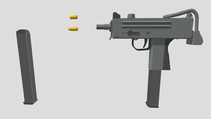 low-poly MAC 11 3D Model