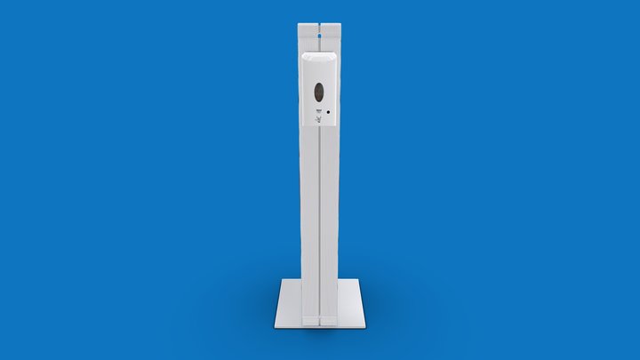 Infostele mit Desinfektions - english version 3D Model