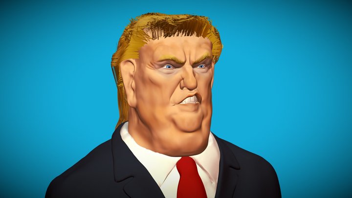 Trump Caricature 3D Model