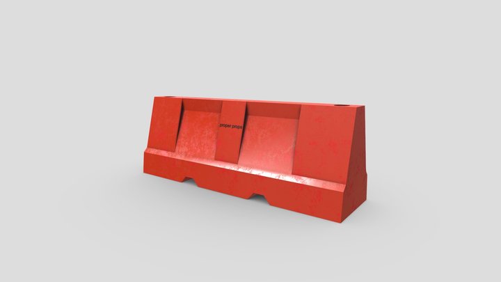 Plastic construction barrier Type #3 Low-poly 3D Model