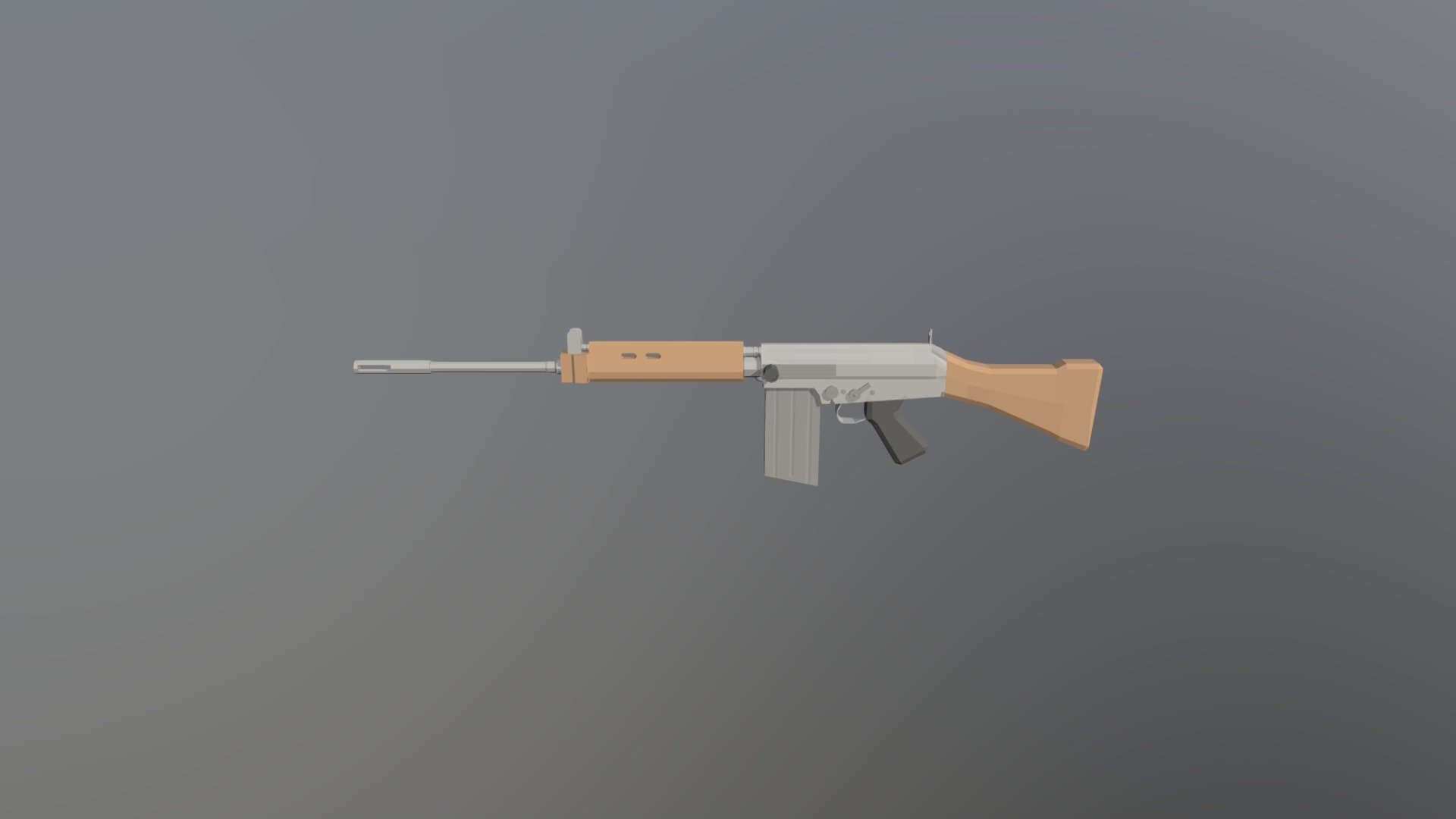 FN-Fal Low Poly Wooden