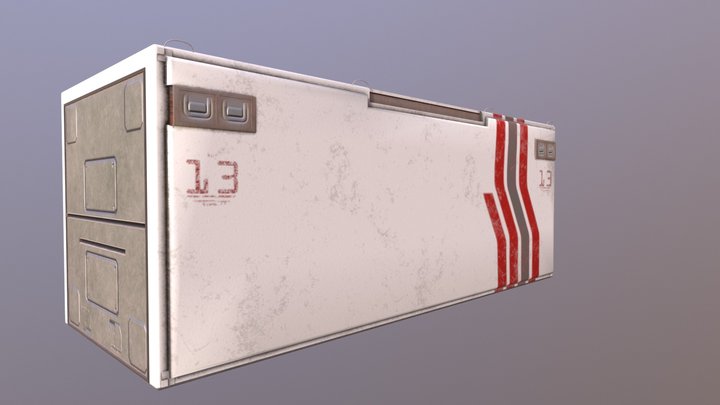 Sci- Fi Crate 3D Model