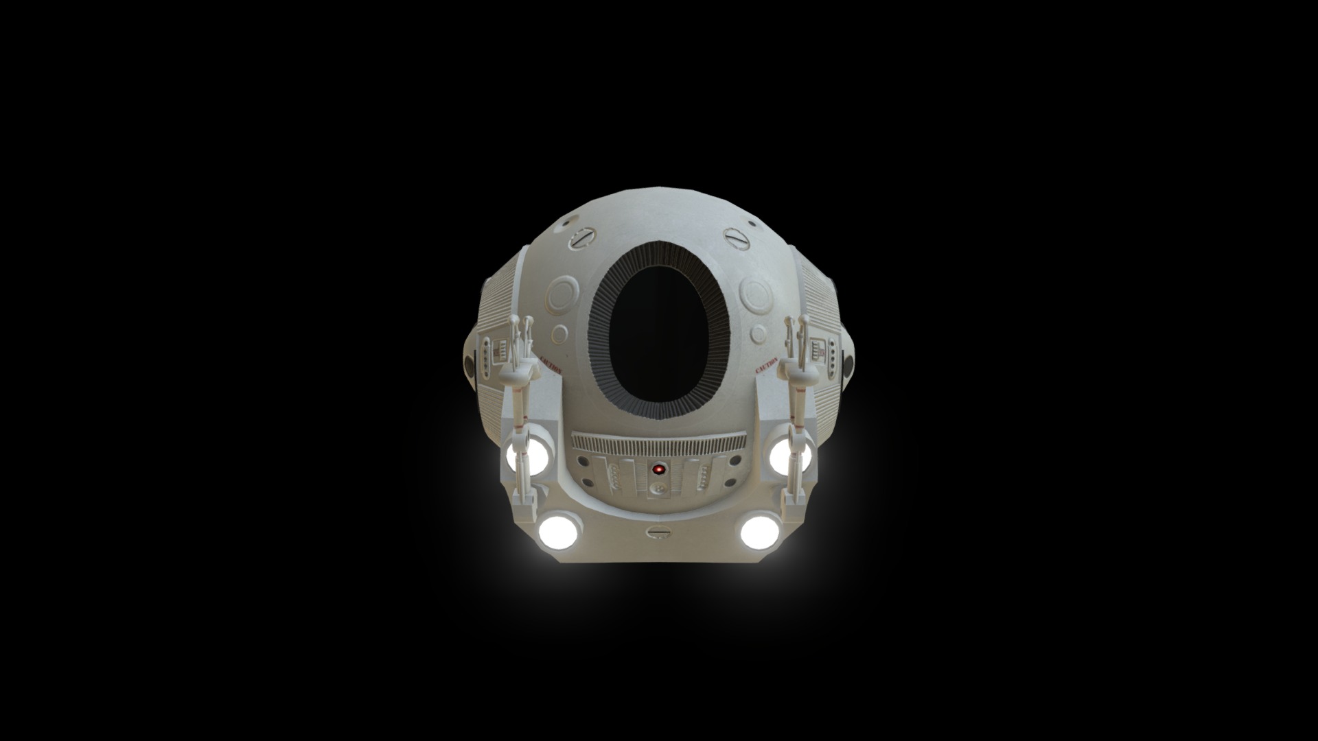 3D model EVA Pod - This is a 3D model of the EVA Pod. The 3D model is about a white camera with a black background.