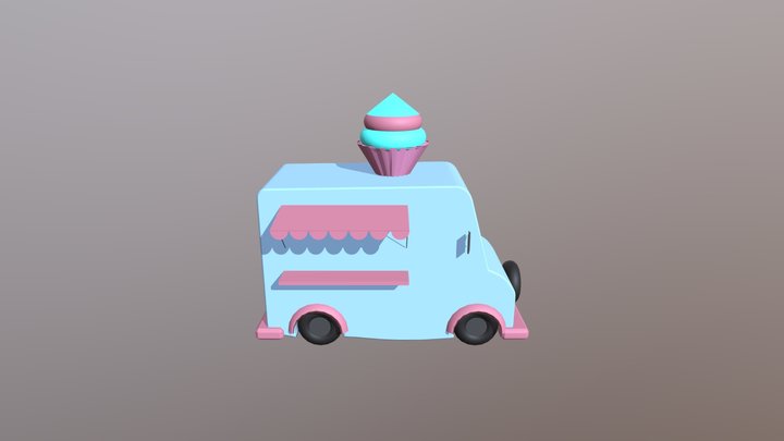 Cupcake Truck 3D Model