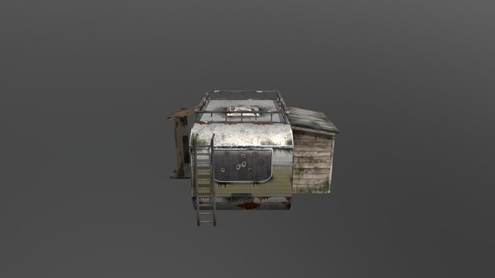 Ruined caravan 3D Model
