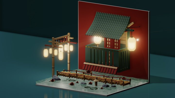 asian evening 3D Model