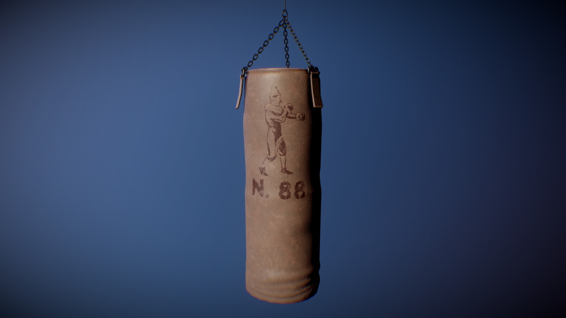 3D model Game Art: Boxing Bag - This is a 3D model of the Game Art: Boxing Bag. The 3D model is about a light bulb from a chain.