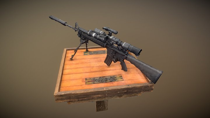 Physically scanned Rifle (Low-Res) 3D Model