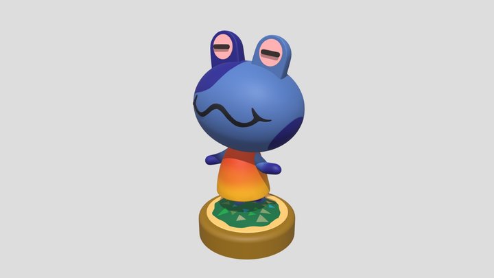 Nidento Amiibo Character 'Blue Frog' Jeremiah 3D Model