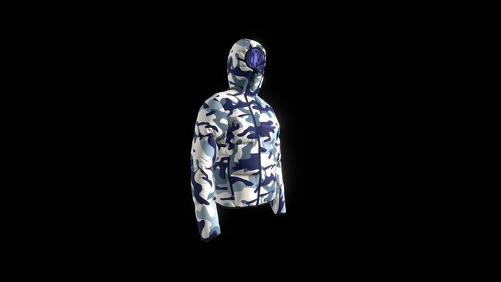Camo Down Jacket 3D Model