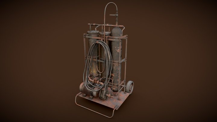 Rusted machinery device 3D Model